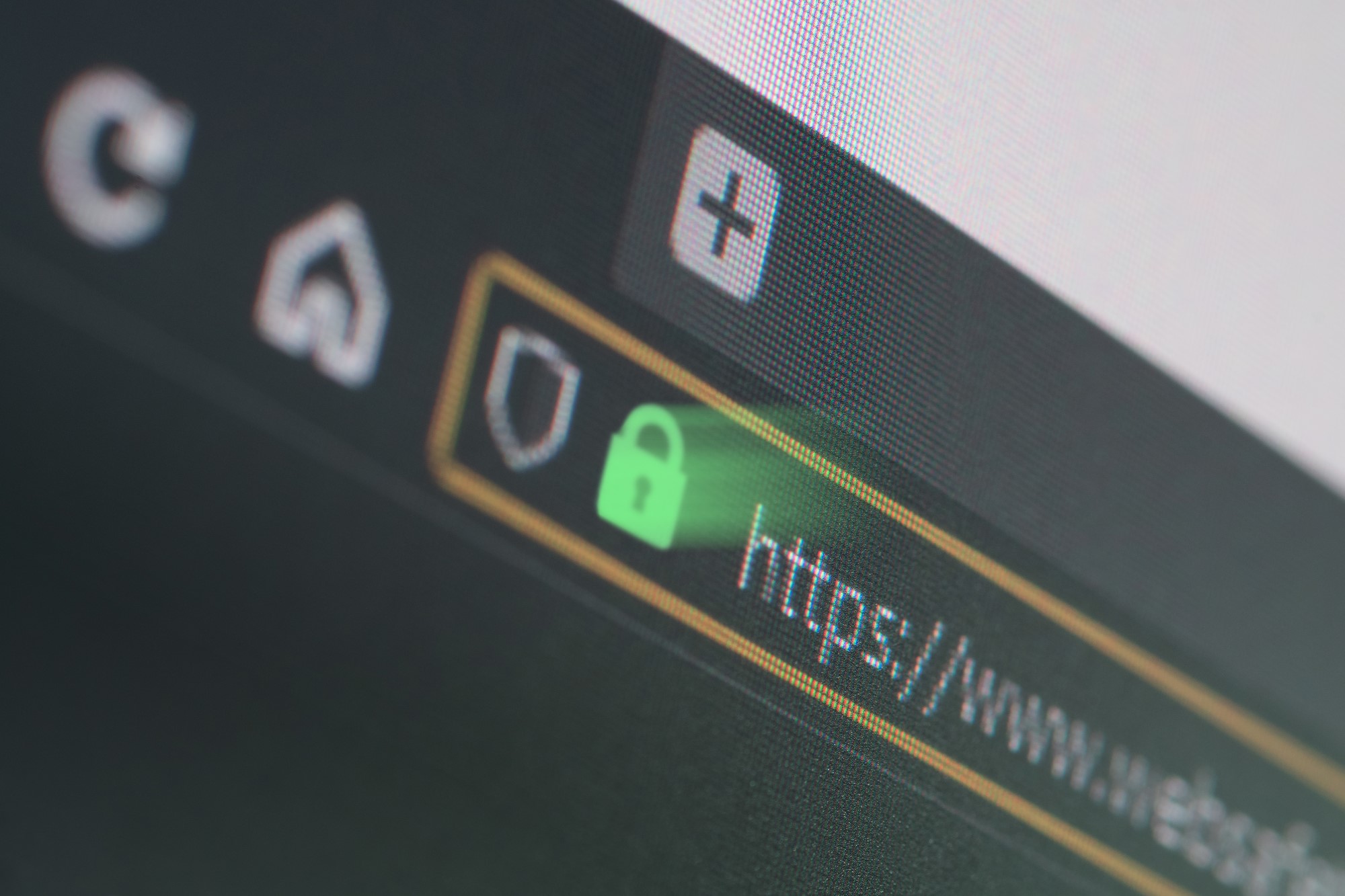 Dark,Web,Browser,Close-up,On,Lcd,Screen,With,Shallow,Focus, Webdesign